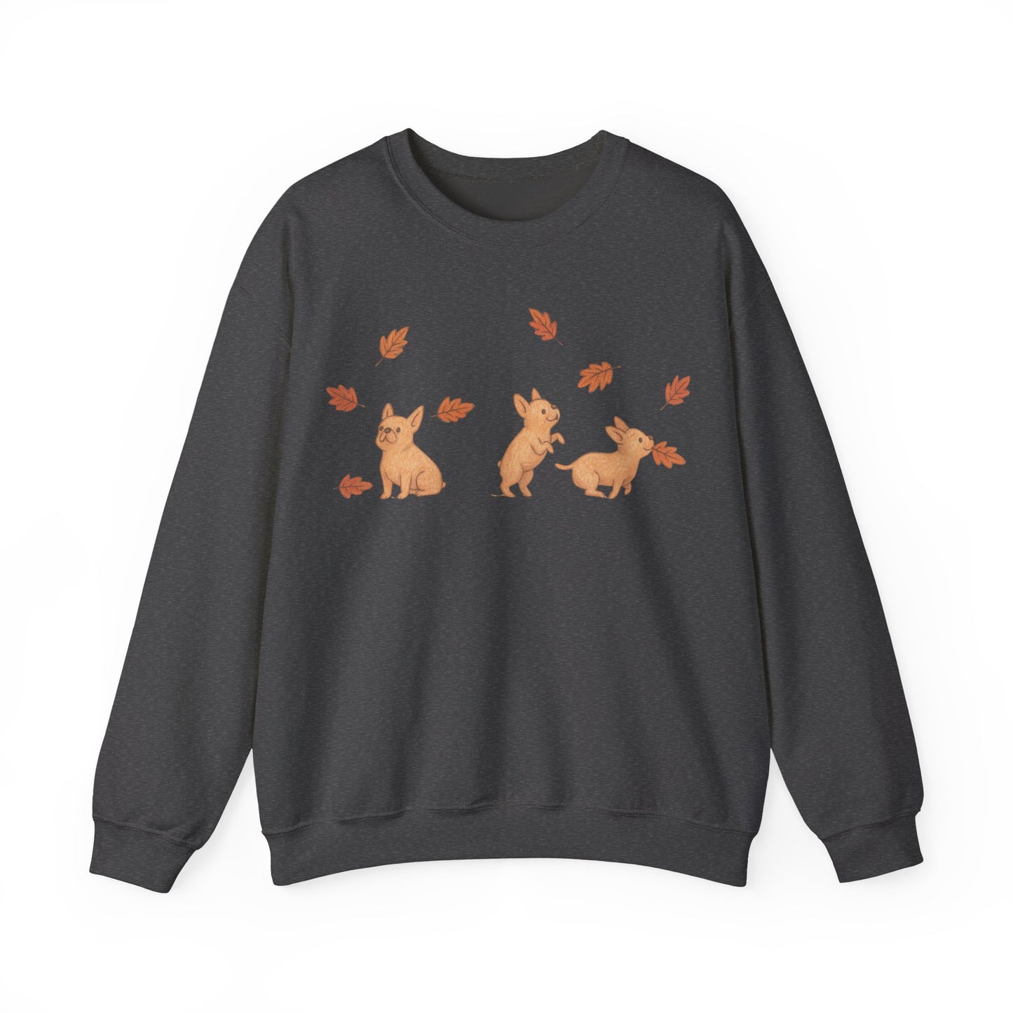 Fawn Frenchie Chasing Leaves Sweatshirt
