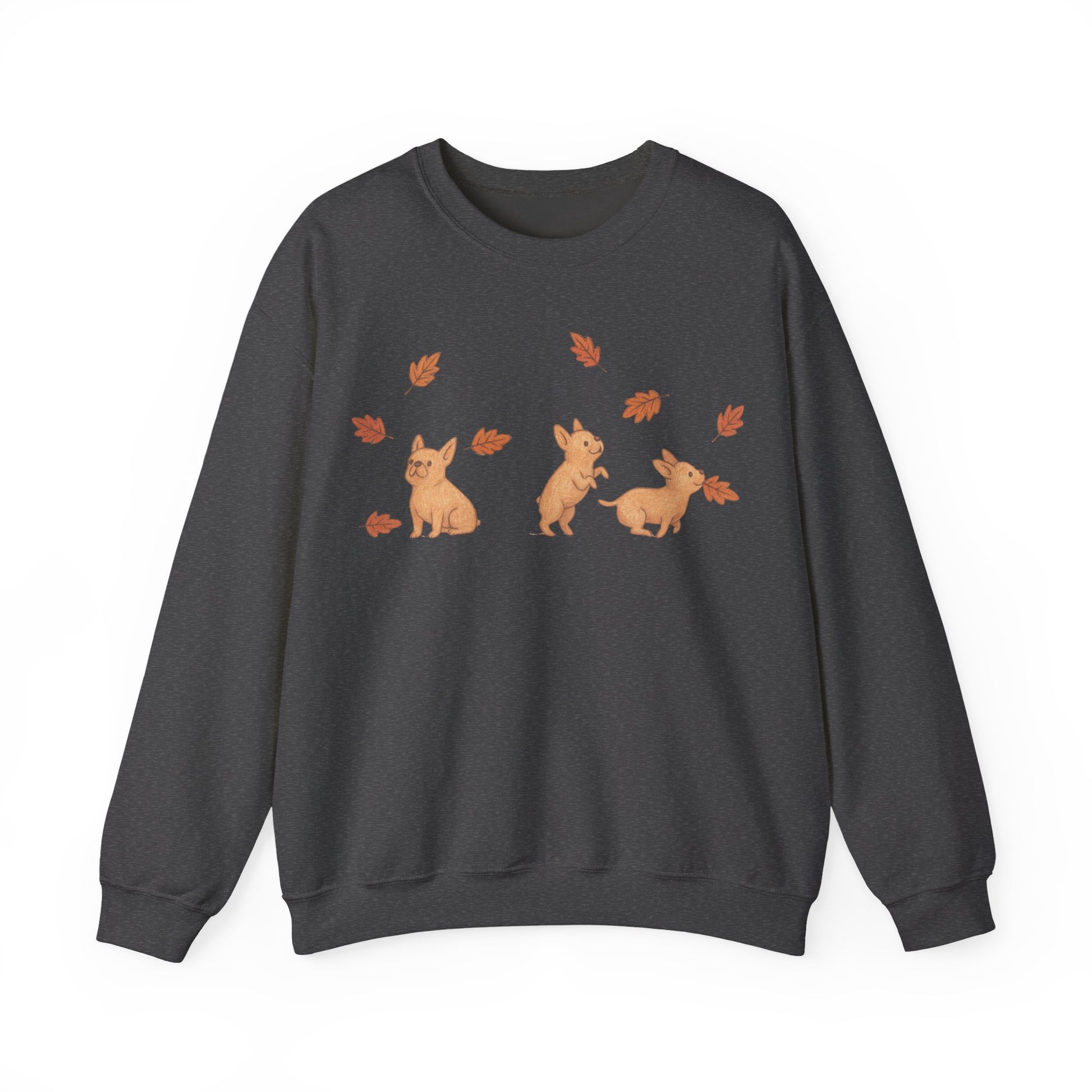 Fawn Frenchie Chasing Leaves Sweatshirt