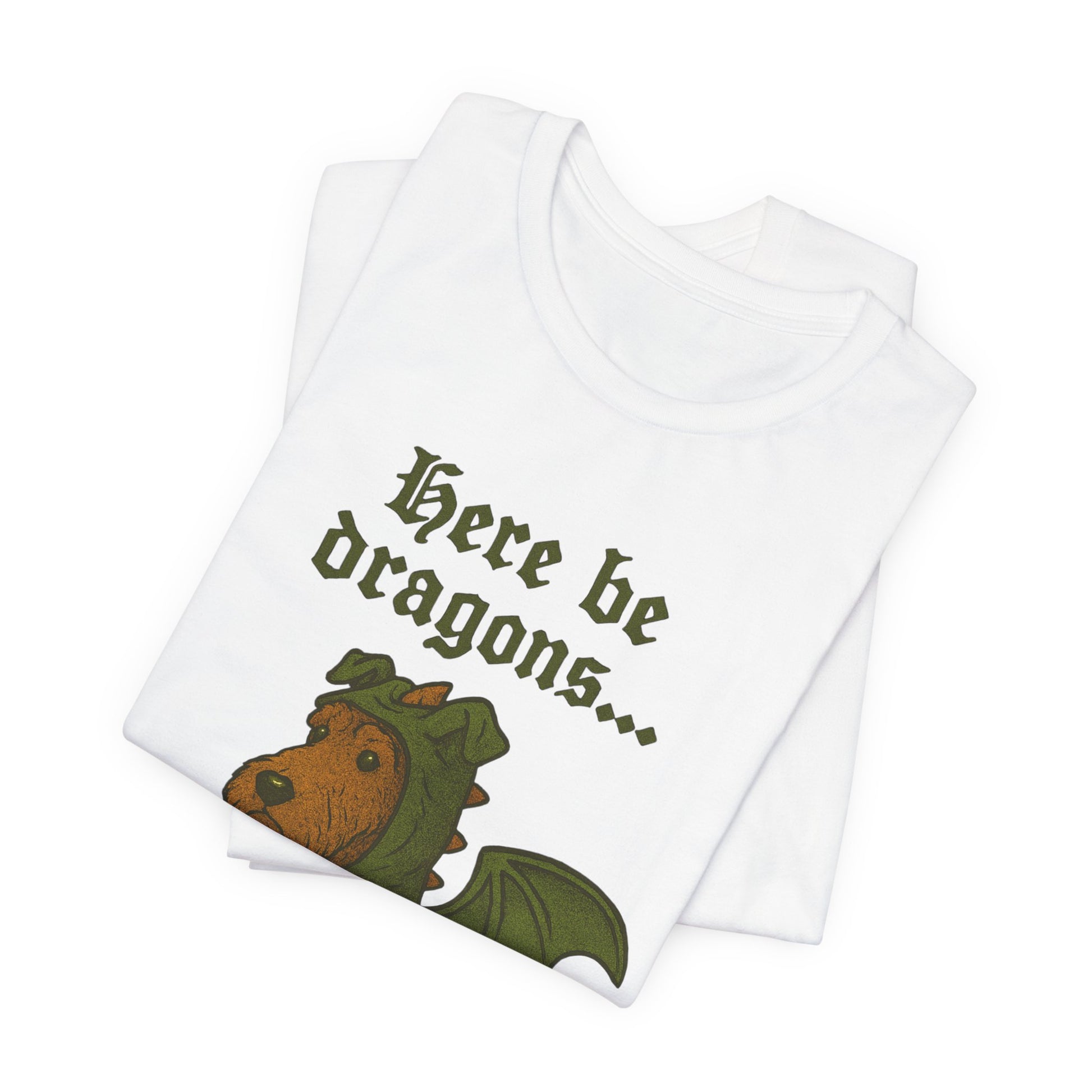 Airedale Terrier Here Be Dragons TShirt