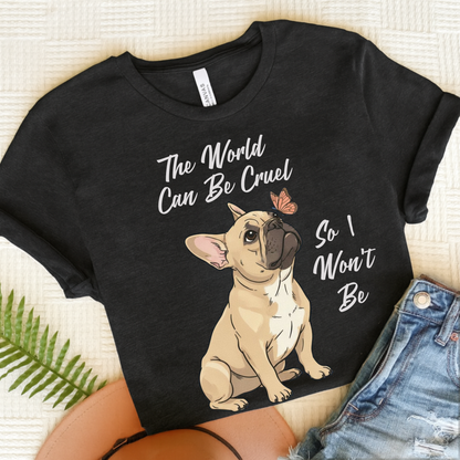 Cruel World Fawn Frenchie Tshirt Solid Black Blend