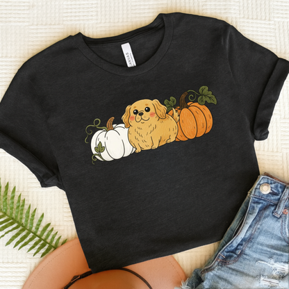 Golden Retriever Pupkin Unisex Tshirt Dark Grey Heather