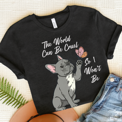 Cruel World Black Frenchie Tshirt Solid Black Blend