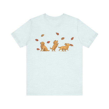 Golden Retriever Chasing Leaves TShirt