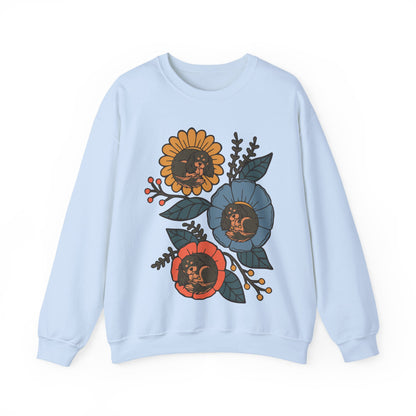 Black and Tan Cavalier Sleeping Flowers Sweatshirt