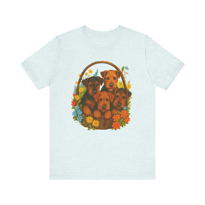 Airedale Terrier Puppy Basket TShirt