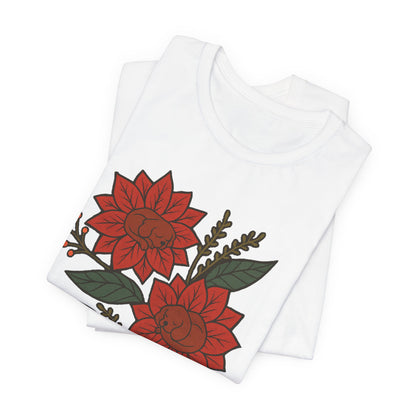 Ruby Cavalier Holiday Flowers Sleeping TShirt