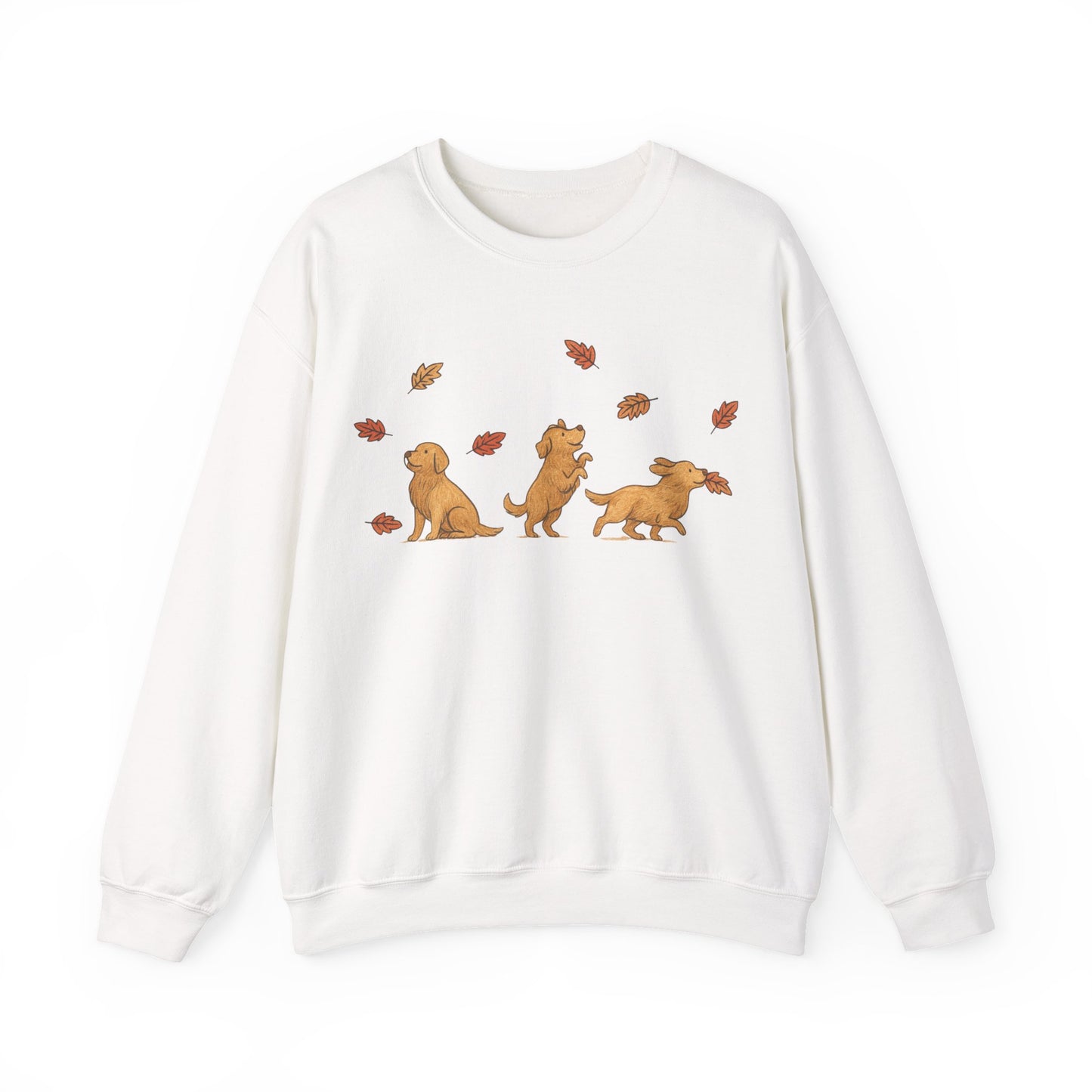 Golden Retriever Chasing Leaves Sweatshirt
