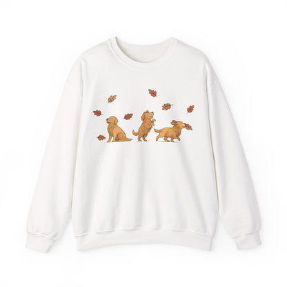 Golden Retriever Chasing Leaves Sweatshirt