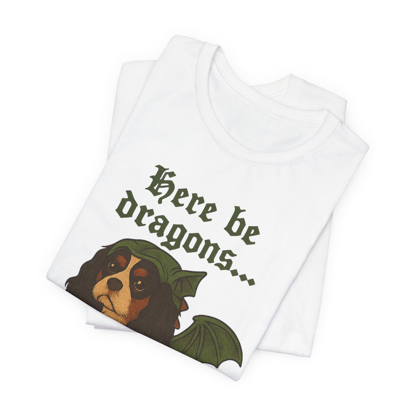 Tricolor Cavalier Here Be Dragons TShirt
