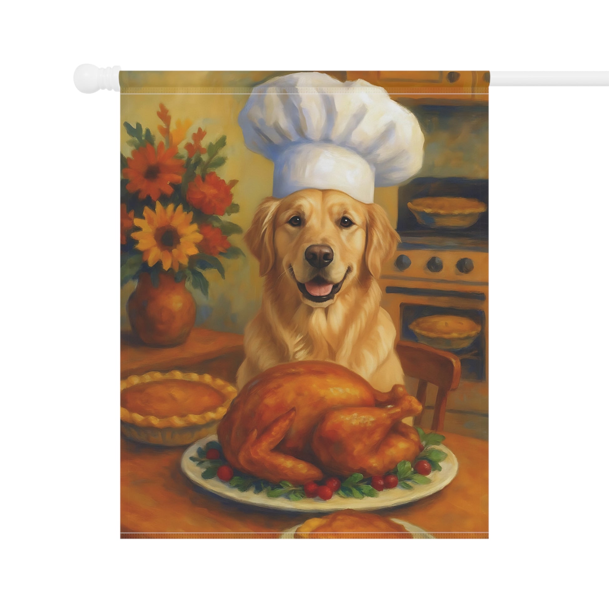 Golden Retriever Thanksgiving Garden Flag