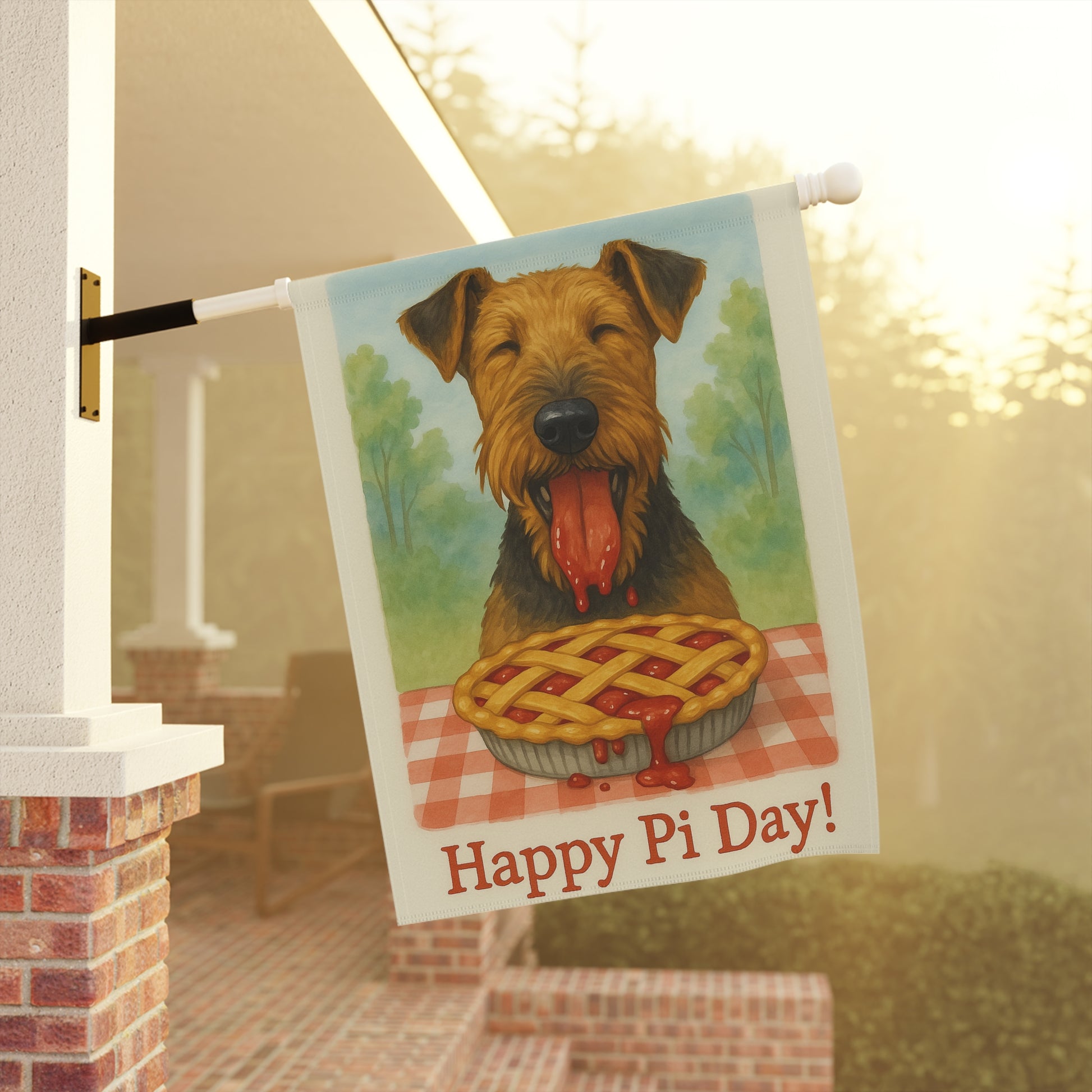 Airedale Terrier Pi Day Garden Flag