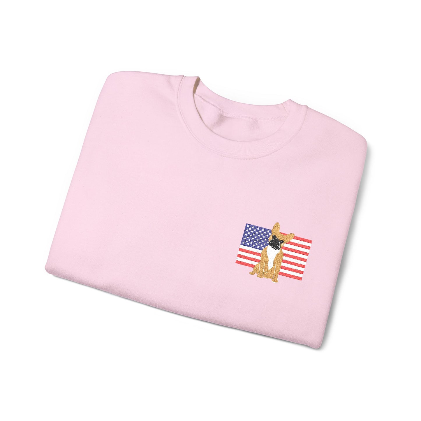 Embroidered Flag Fawn Frenchie Sweatshirt