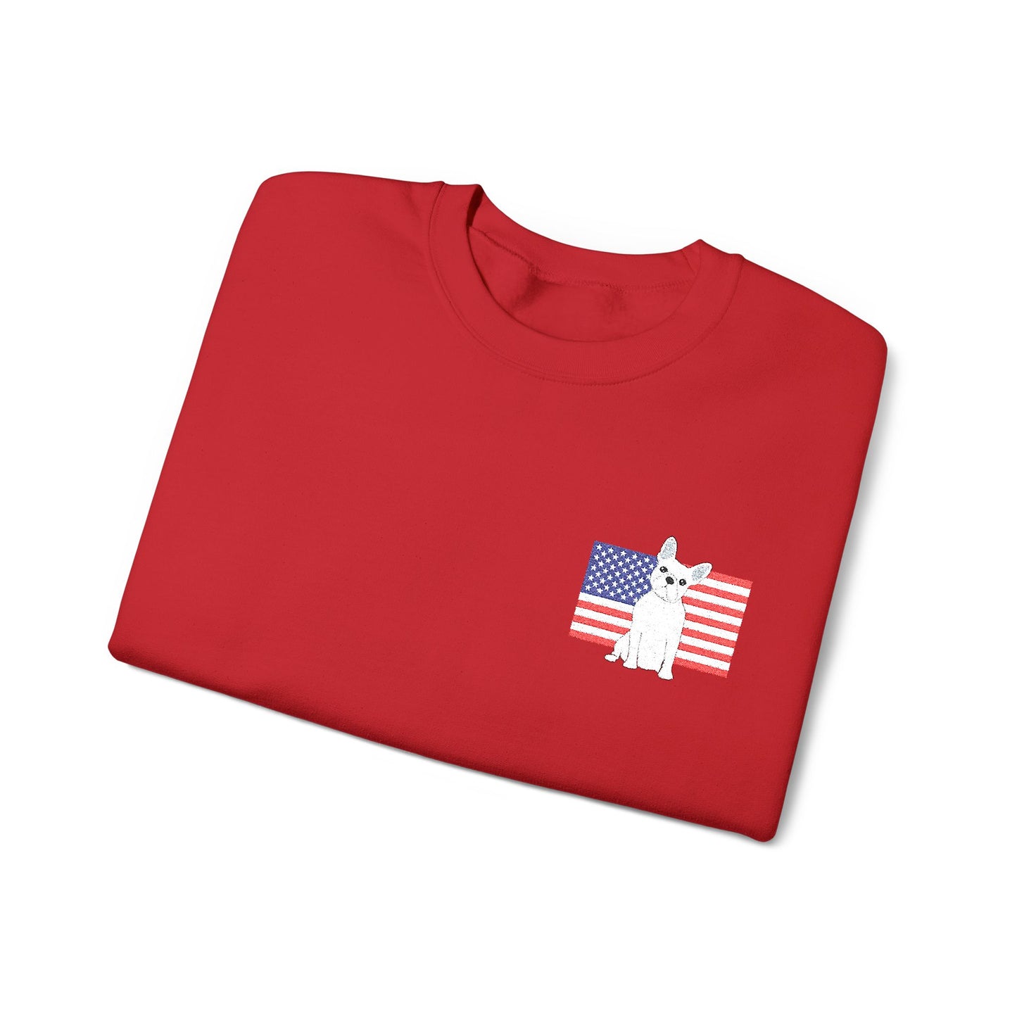 Embroidered Flag White Frenchie Sweatshirt