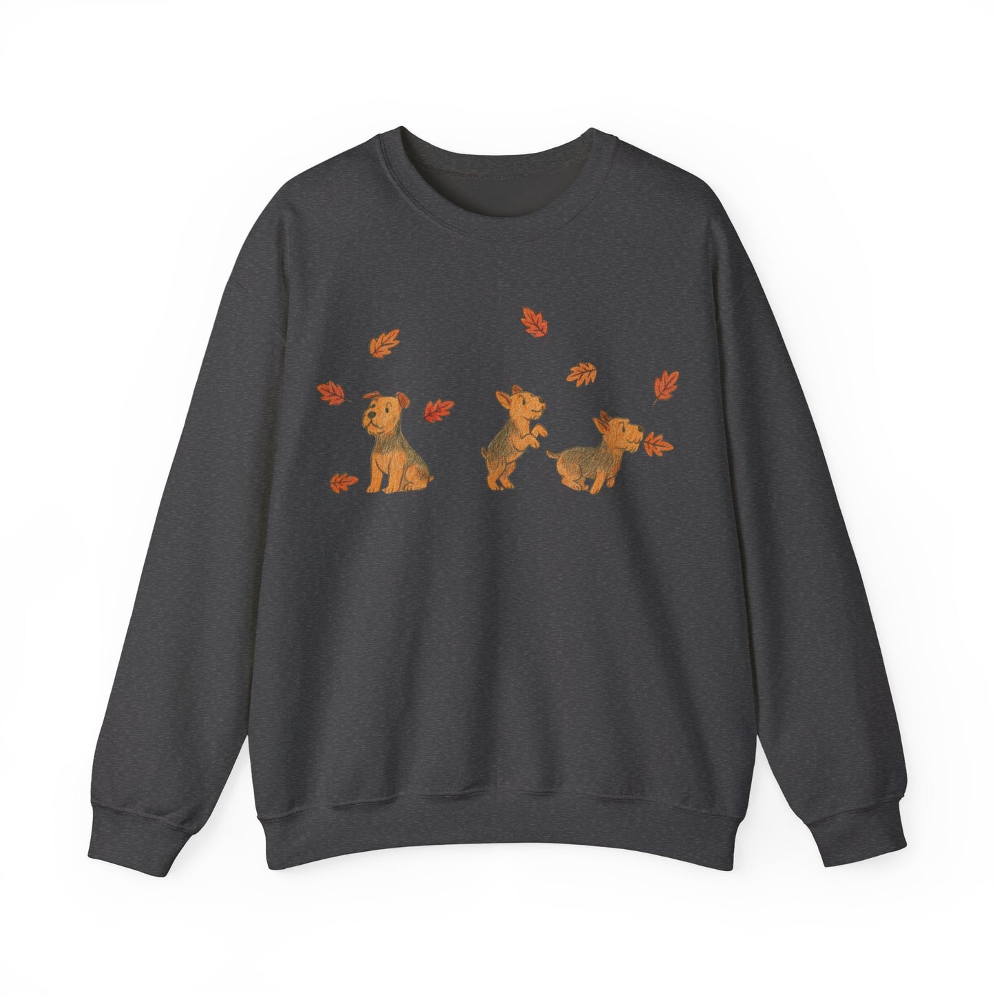 Airedale Terrier Chasing Leaves Sweatshirt
