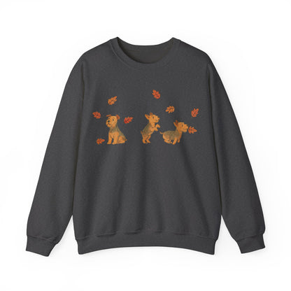 Airedale Terrier Chasing Leaves Sweatshirt