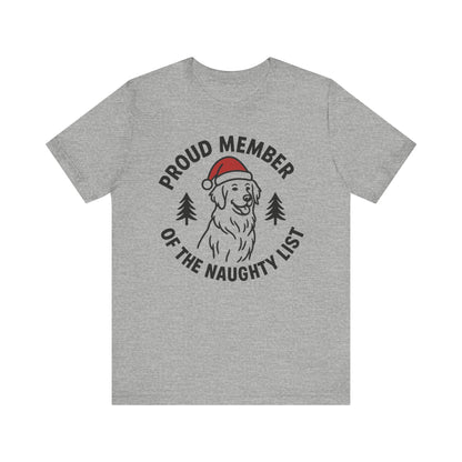 Golden Retriever Naughty List TShirt