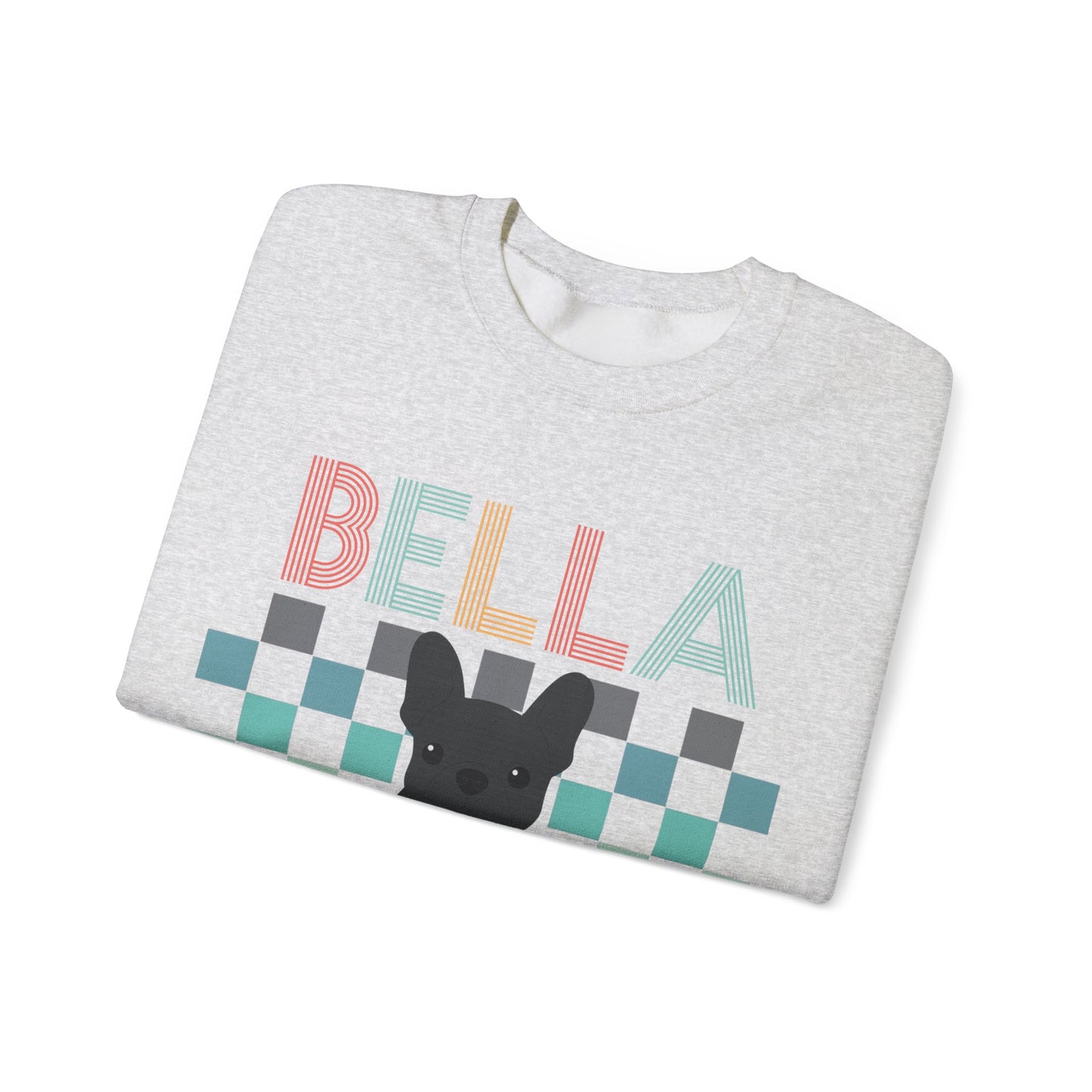 Black French Bulldog Retro Checkered Sweatshirt