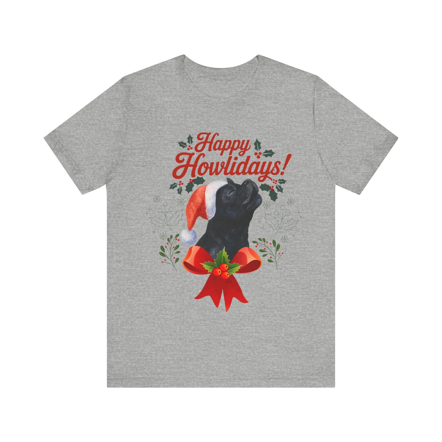 Black French Bulldog Happy Howlidays TShirt