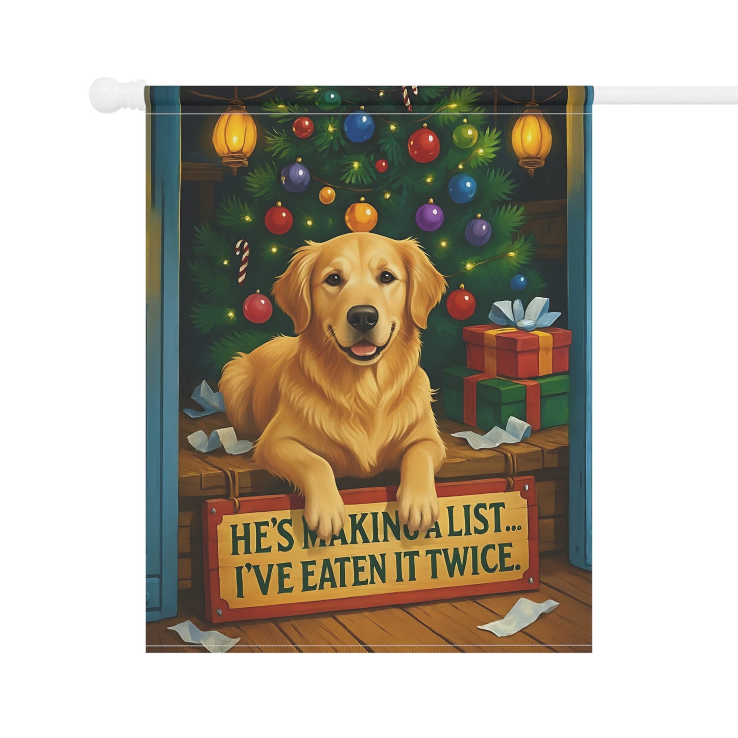 Golden Retriever Christmas Garden Flag