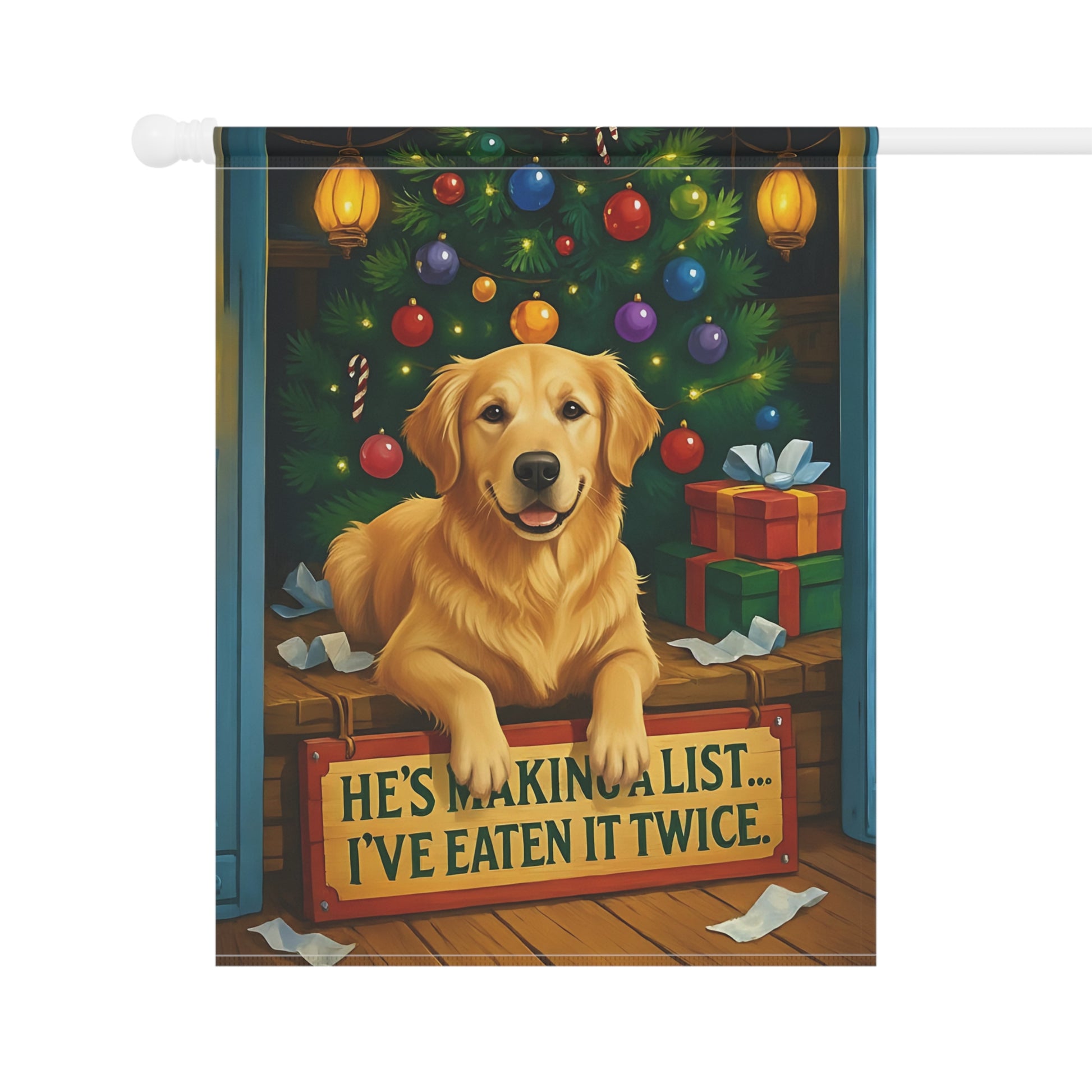 Golden Retriever Christmas Garden Flag