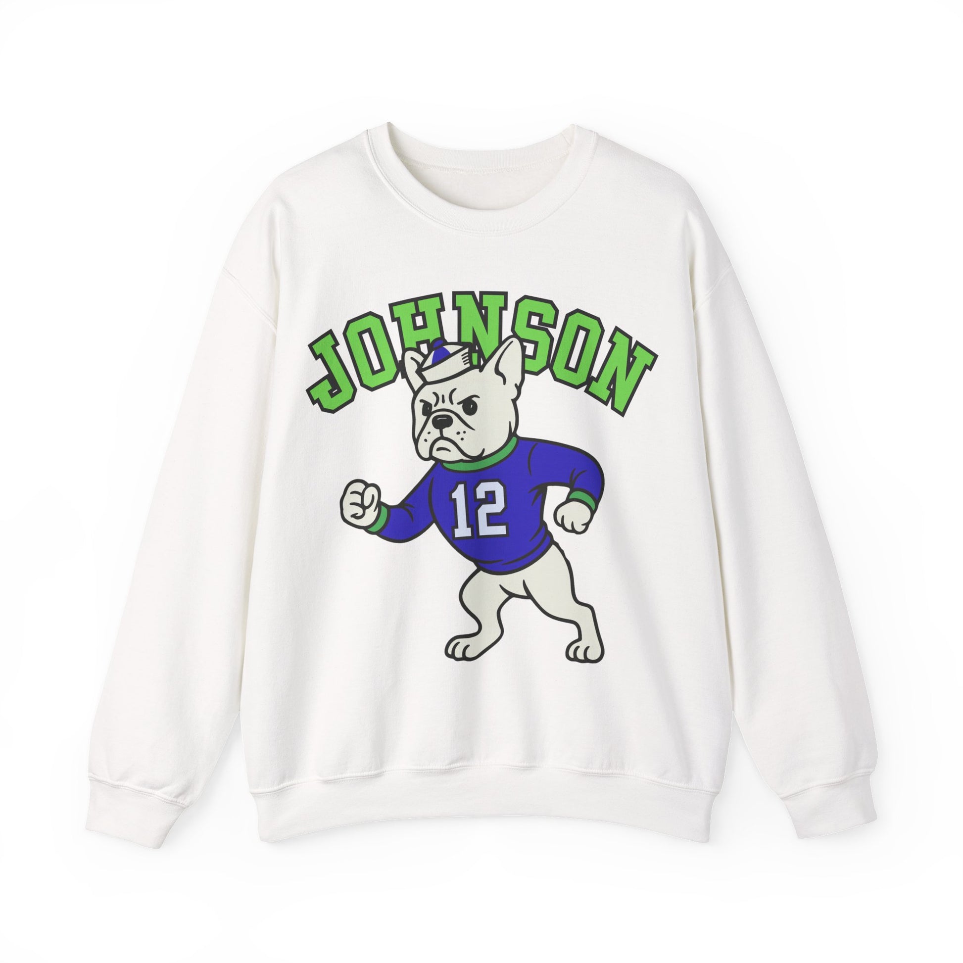 White Frenchie College Mascot Sweatshirt