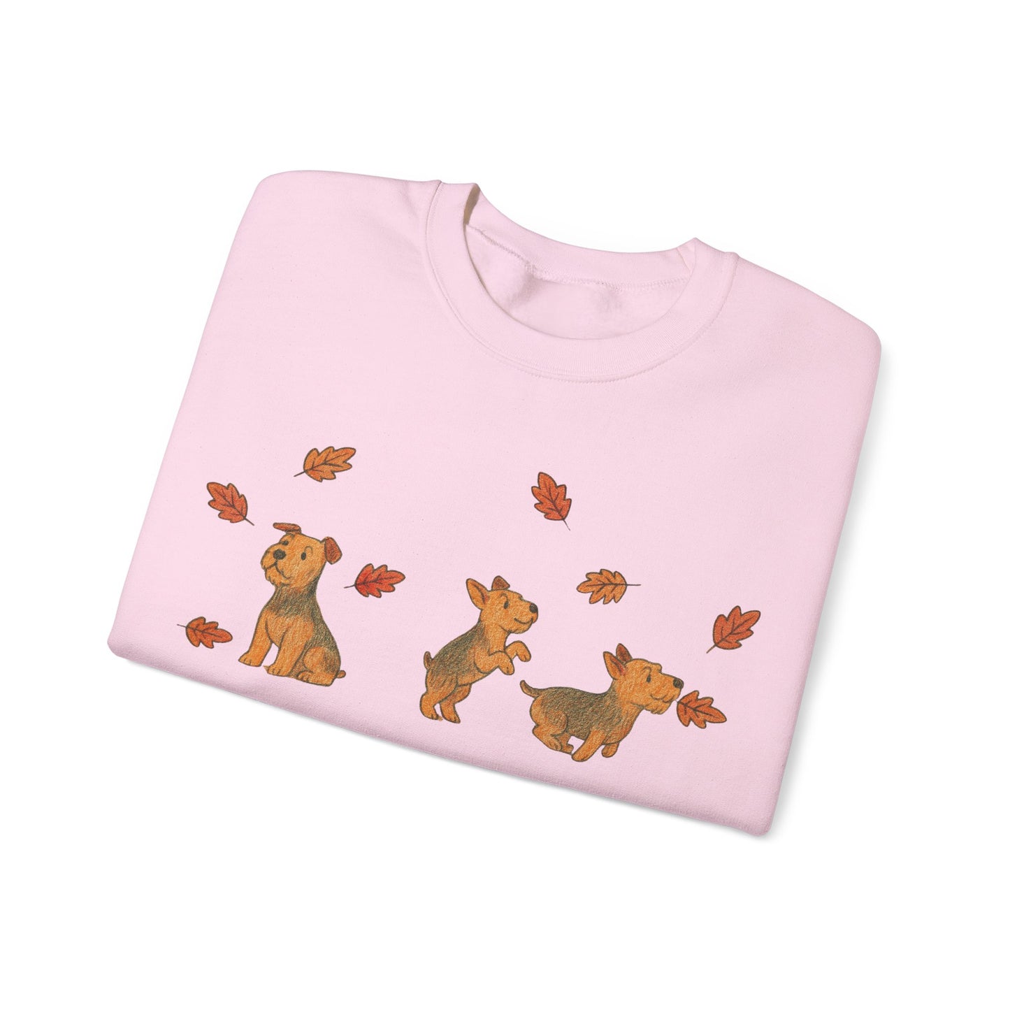 Airedale Terrier Chasing Leaves Sweatshirt