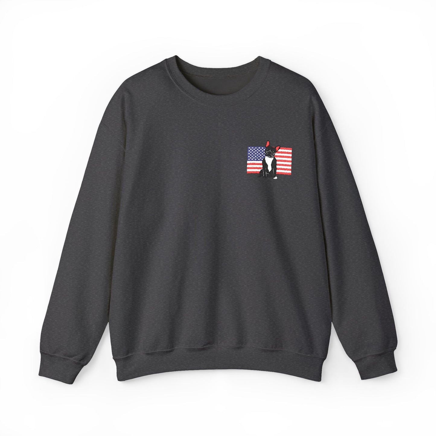 Embroidered Flag Black Frenchie Sweatshirt