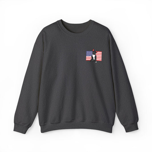 Embroidered Flag Black Frenchie Sweatshirt