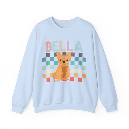 Fawn French Bulldog Retro Checkered Sweatshirt