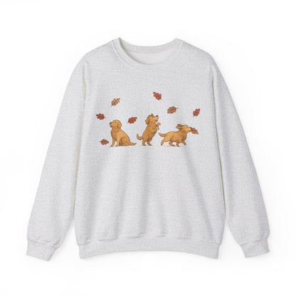 Golden Retriever Chasing Leaves Sweatshirt