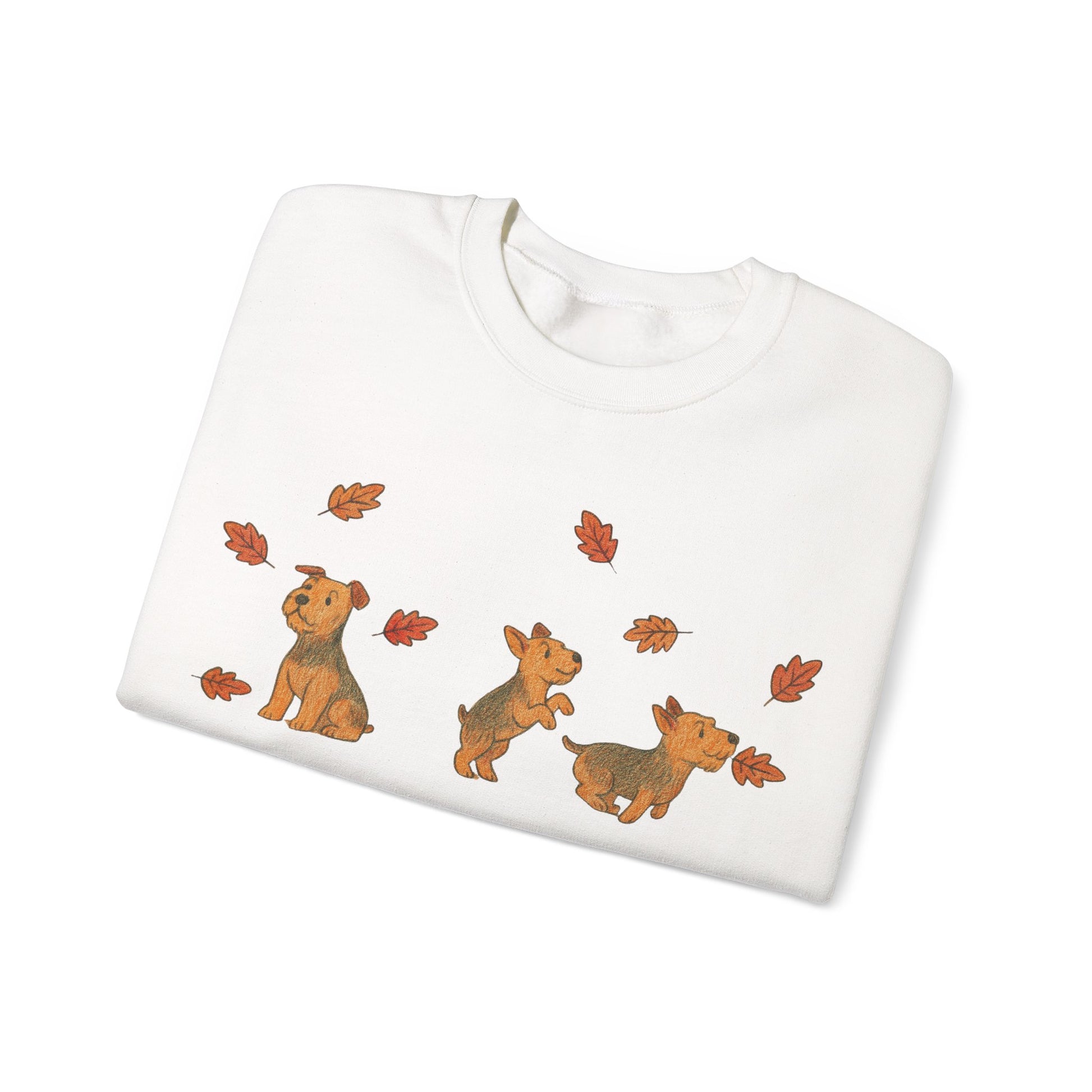 Airedale Terrier Chasing Leaves Sweatshirt