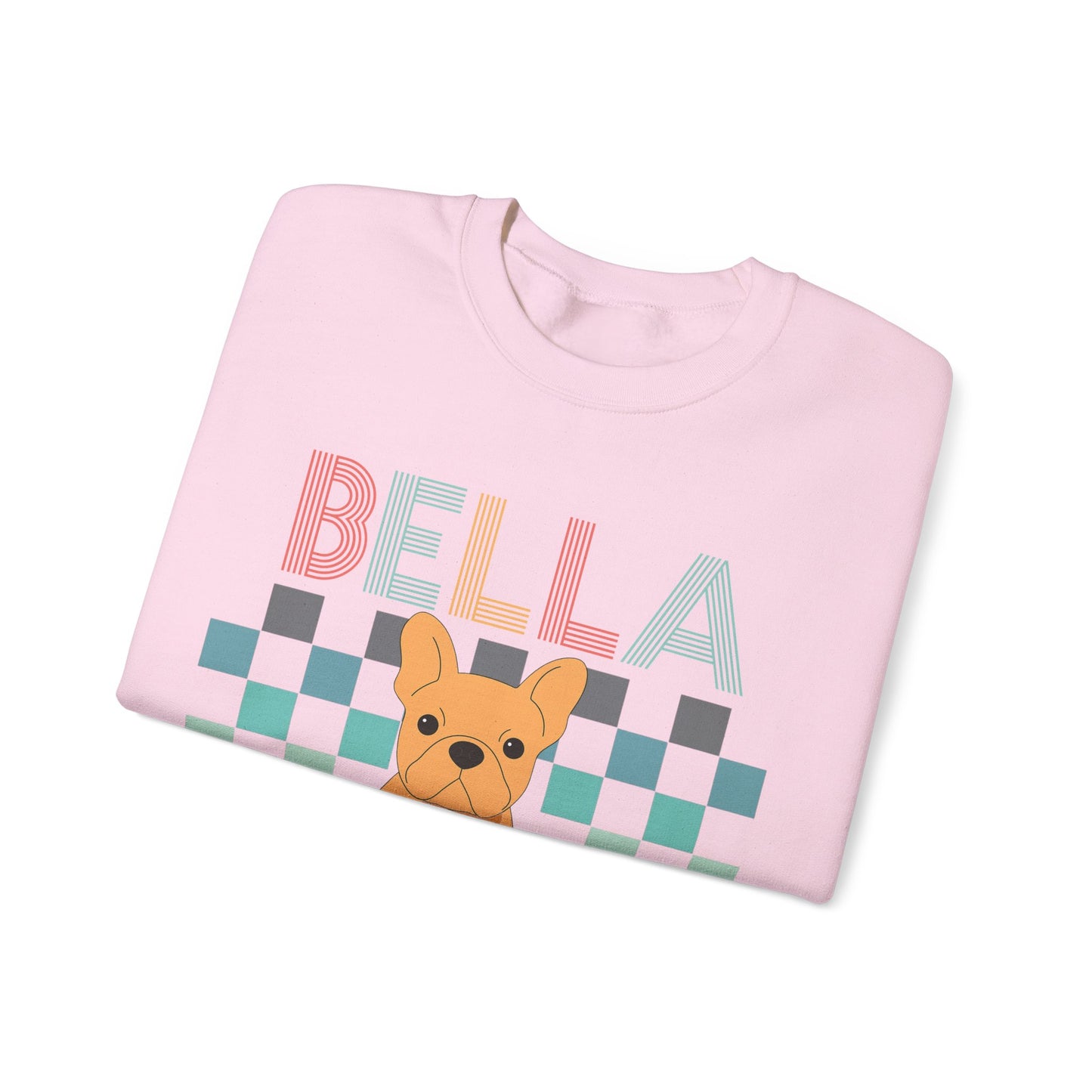 Fawn French Bulldog Retro Checkered Sweatshirt