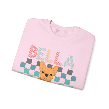Fawn French Bulldog Retro Checkered Sweatshirt