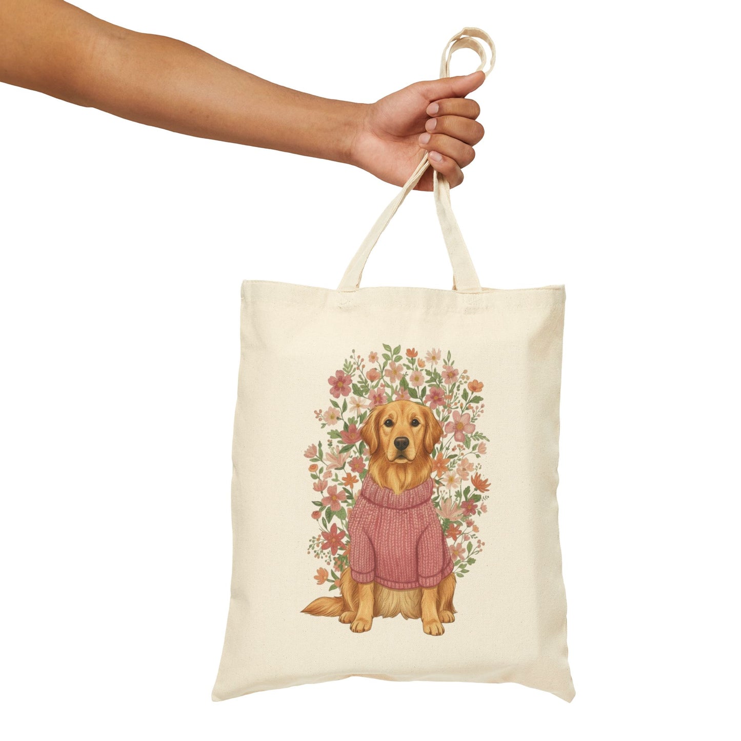Golden Retriever Bouquet Tote Bag