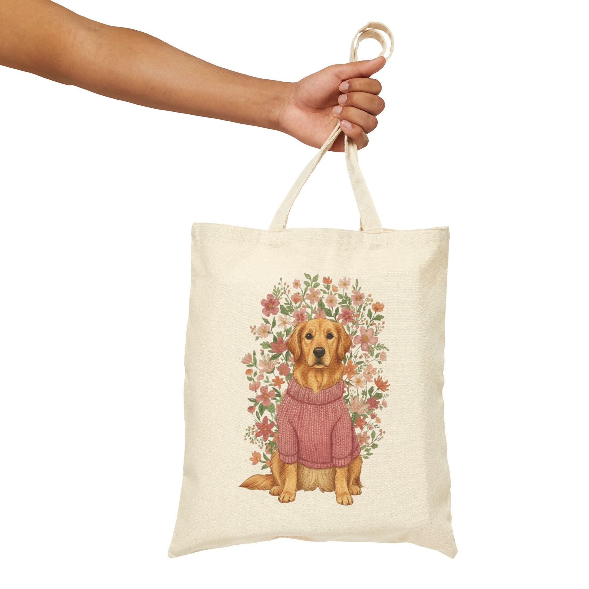 Golden Retriever Bouquet Tote Bag