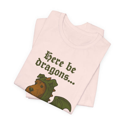 Airedale Terrier Here Be Dragons TShirt