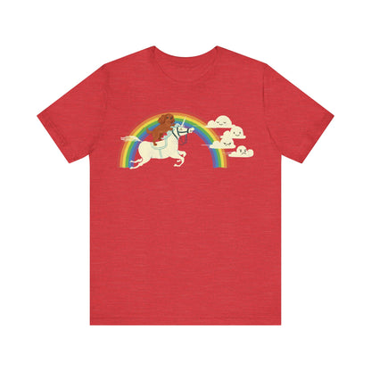 Rainbow Unicorn Ruby Cavalier Tshirt