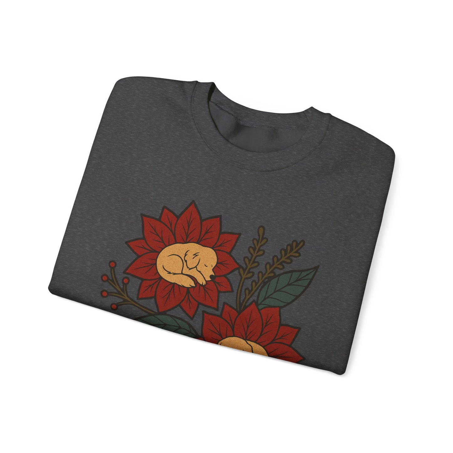 Golden Retriever Christmas Flower Sweatshirt