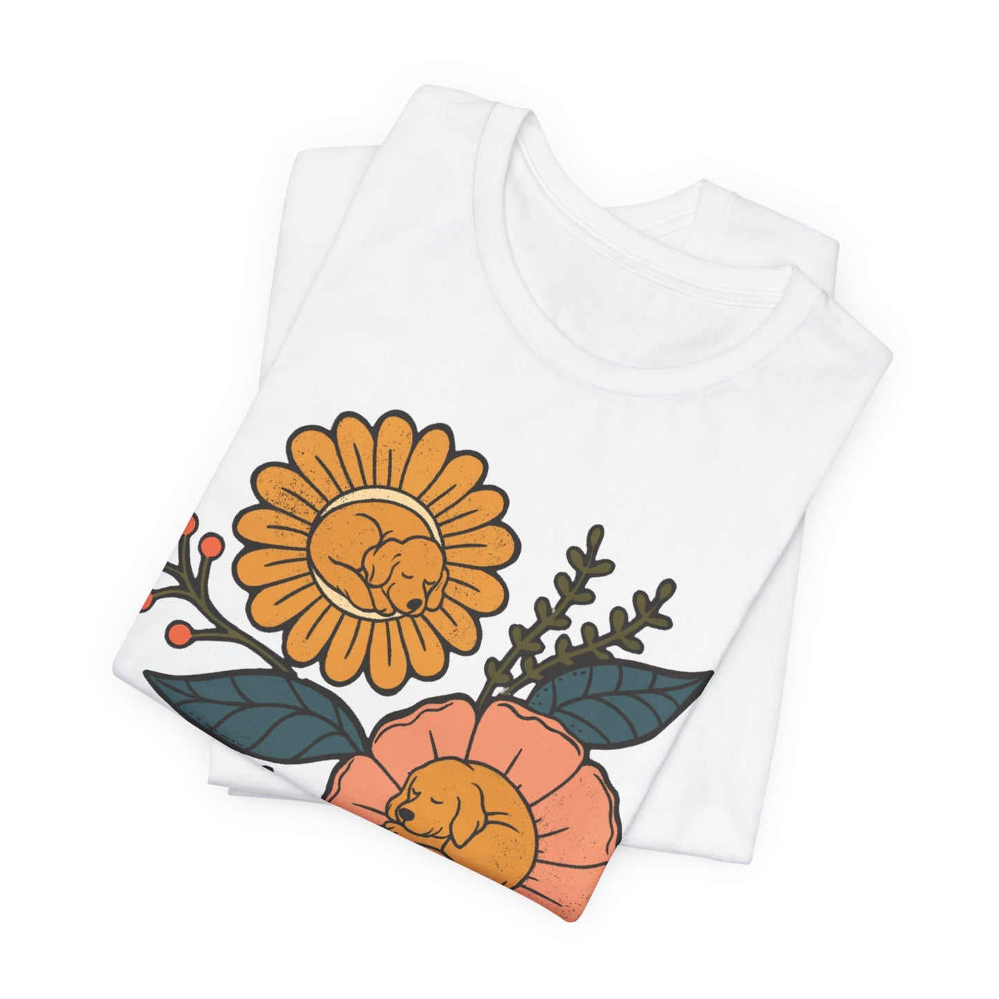Golden Retriever Sleeping Flowers TShirt