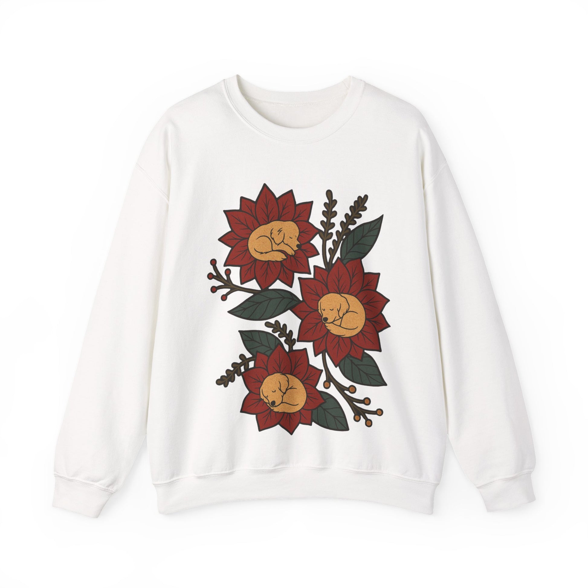 Golden Retriever Christmas Flower Sweatshirt