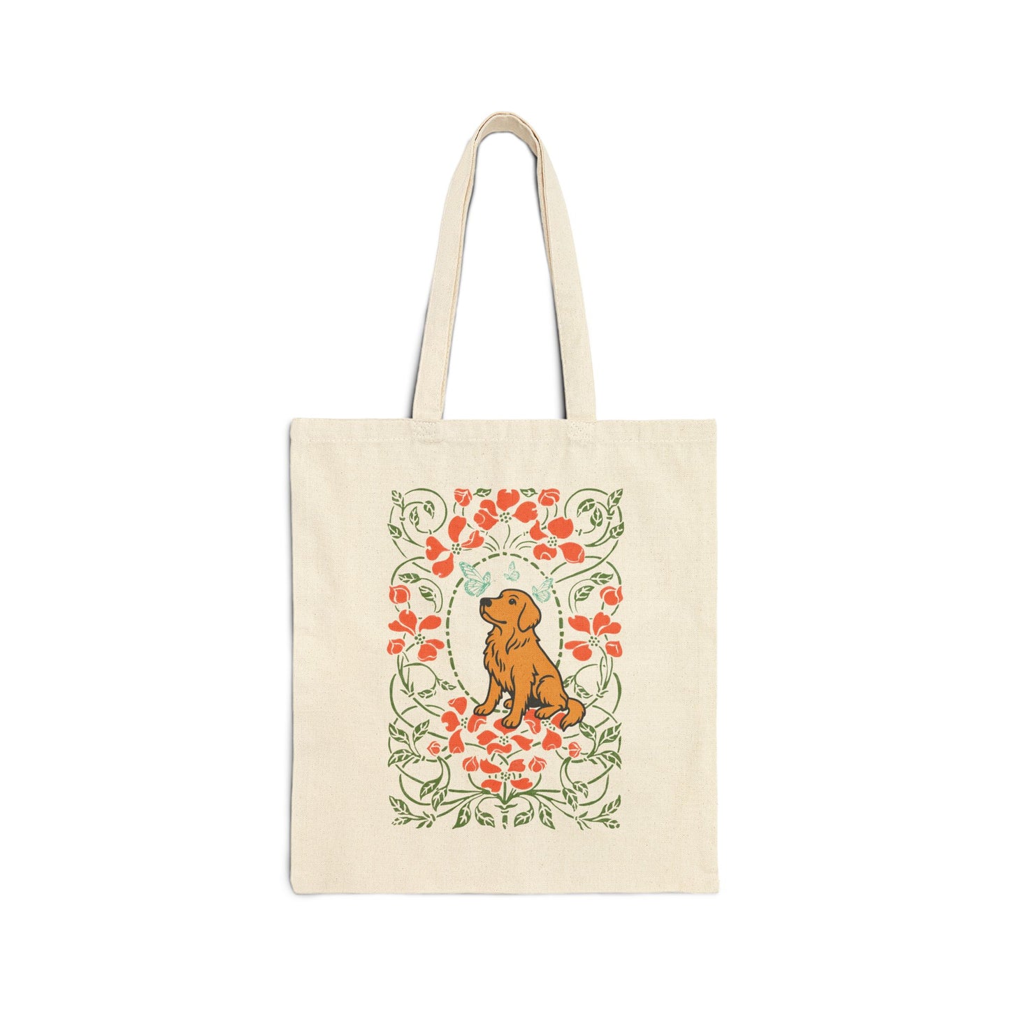Golden Retriever Butterfly Frame Tote Bag