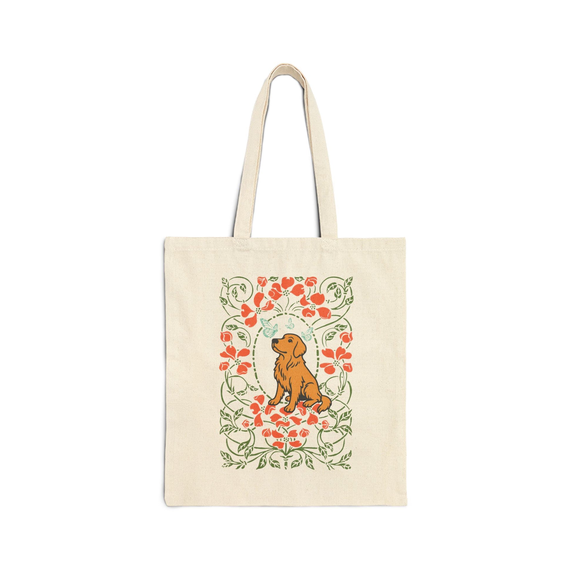 Golden Retriever Butterfly Frame Tote Bag