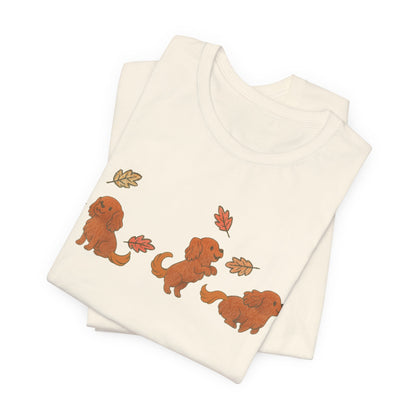 Ruby Cavalier Chasing Leaves TShirt