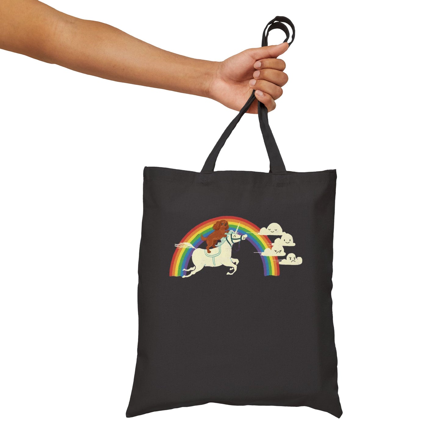 Rainbow Unicorn Ruby Cavalier Tote Bag