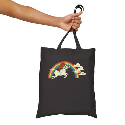 Rainbow Unicorn Ruby Cavalier Tote Bag