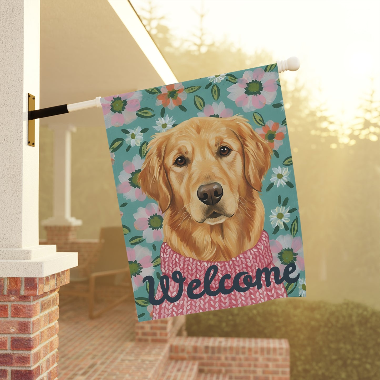 Welcome Golden Retriever Garden Yard Flag