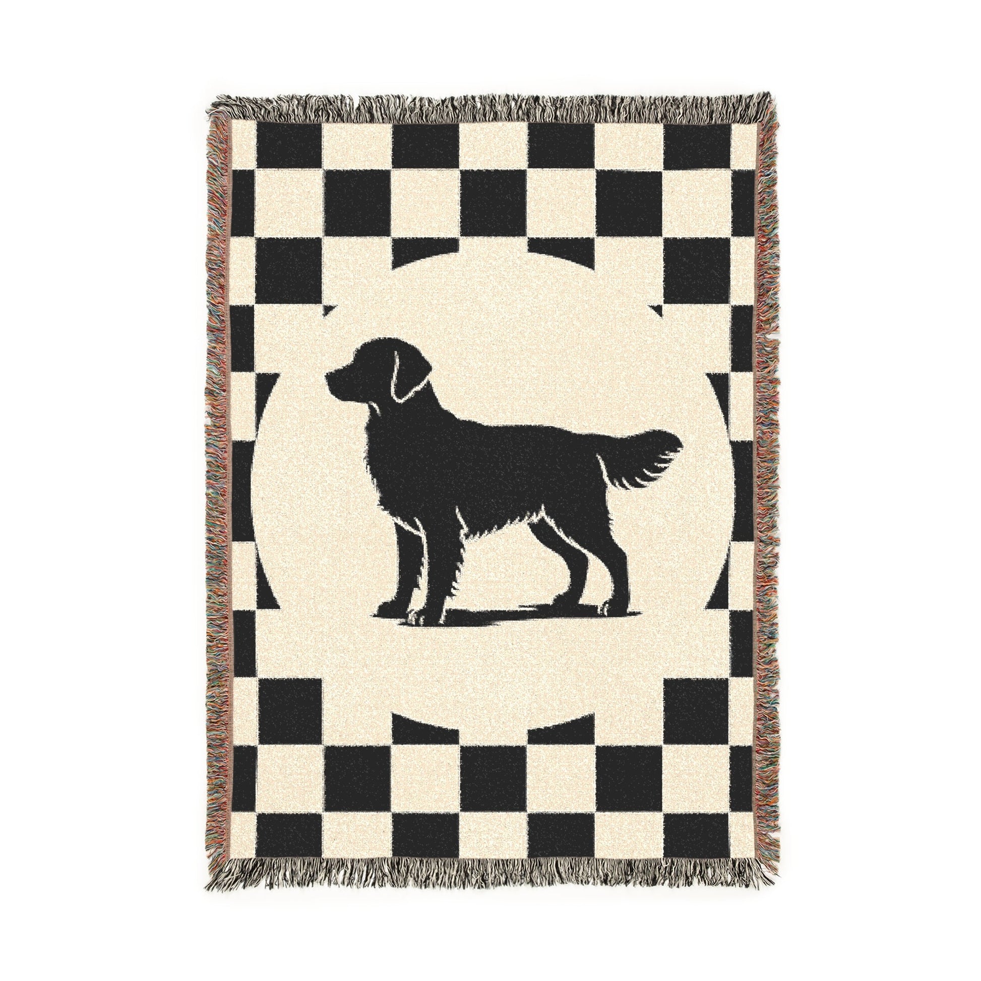 Golden Retriever Checkered Racing Throw Blanket