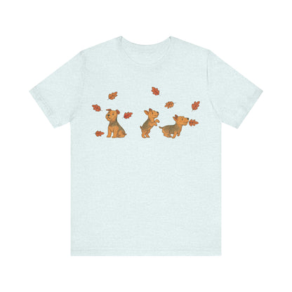 Airedale Terrier Chasing Leaves TShirt