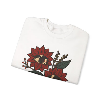 Tricolor Cavalier Christmas Flower Sweatshirt