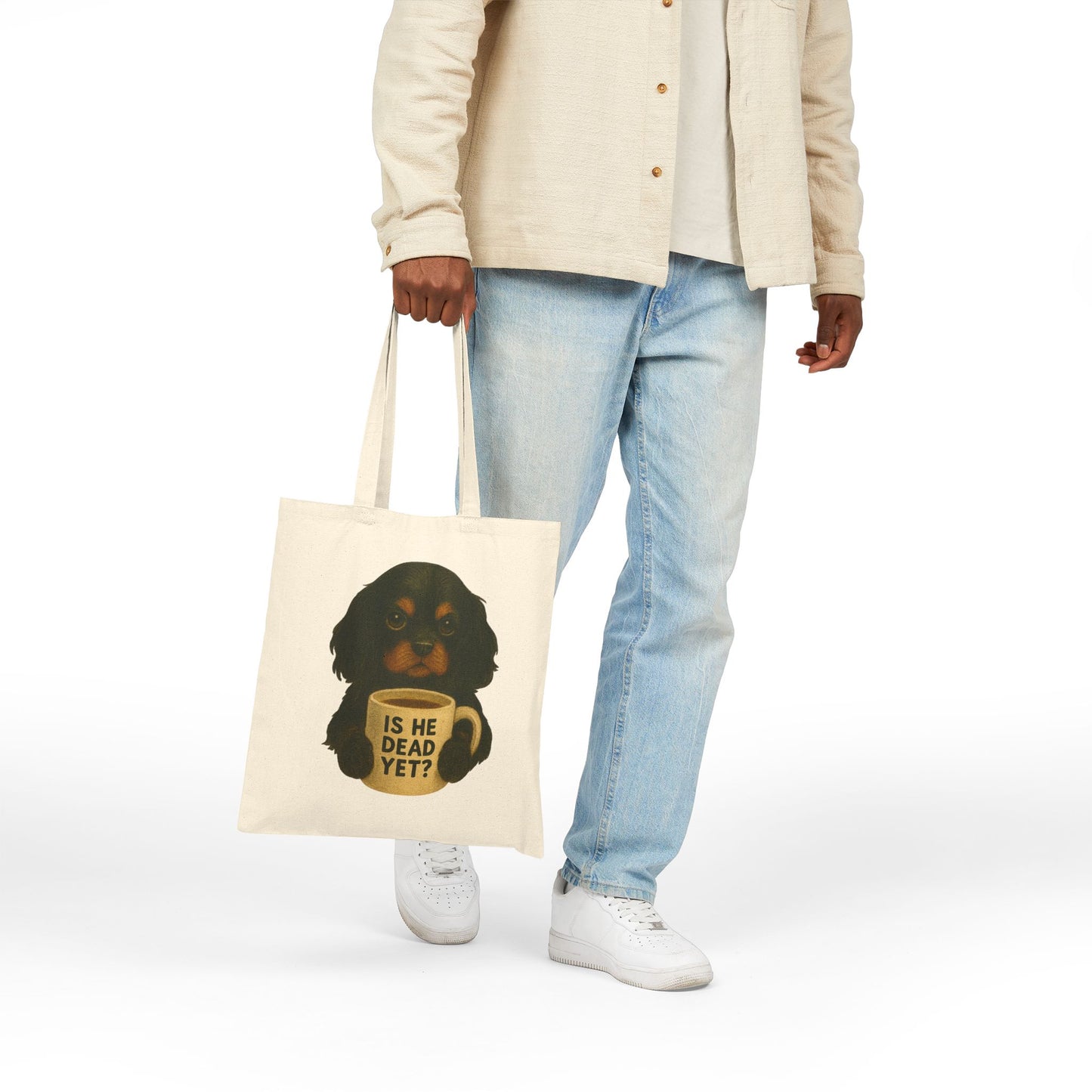 Black Tan Cavalier Dead Yet Tote Bag